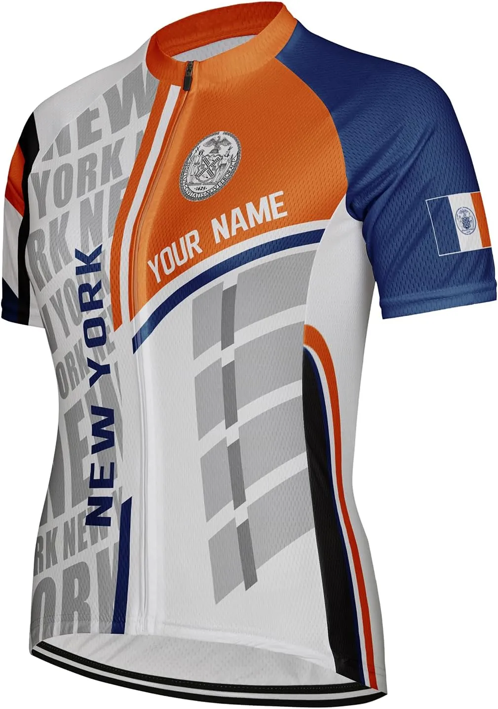 Customized New York Women Cycling Jersey Short Sleeve Quick Dry Shirts