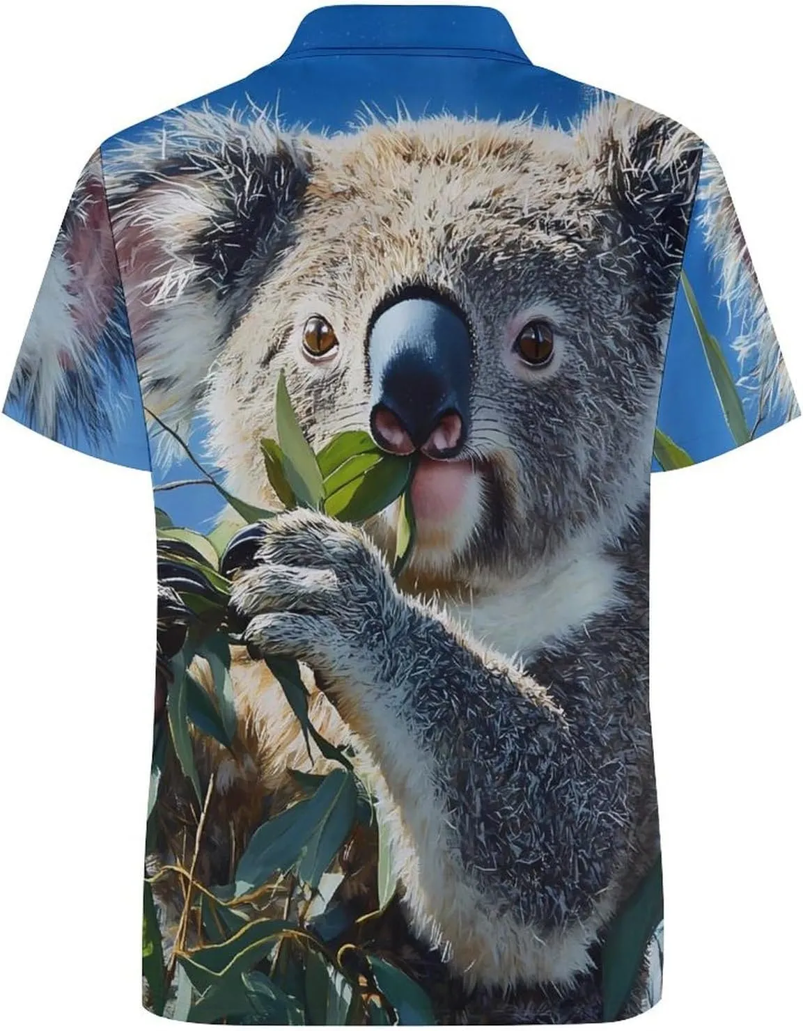 Cute Koala Slim Fit Men's Short Sleeve Polo Shirts Quick-Dry Breathable Golf T-Shirt Tops