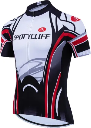 Cycling Jersey Men Short Sleeve Mens Bike Shirts with Pockets Full Zipper Bicycle Clothing Breathable Quick Dry