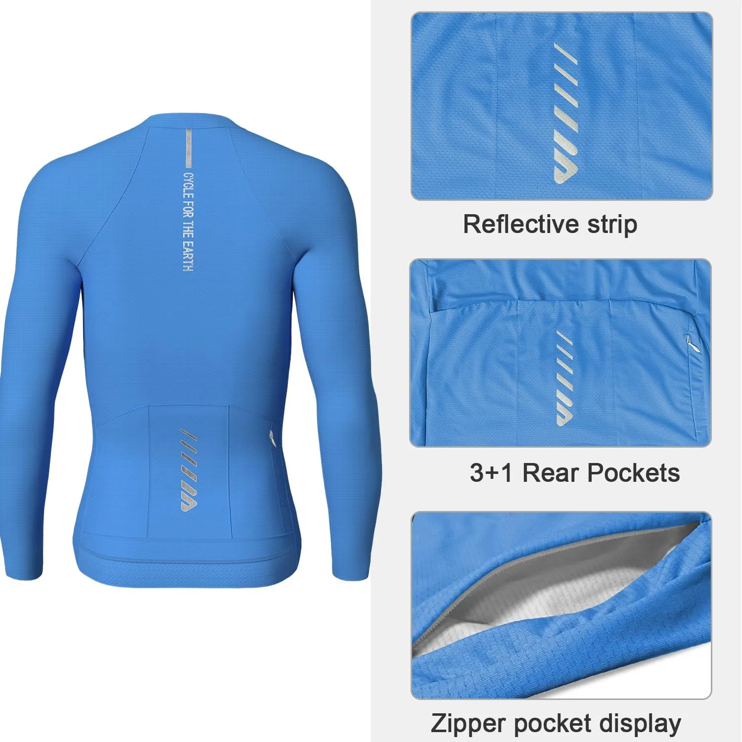 Cycling Jersey Men Short Sleeve, Road Bike Jerseys Full Zipper with Pockets, Bicycle Clothing Breathable Quick Dry