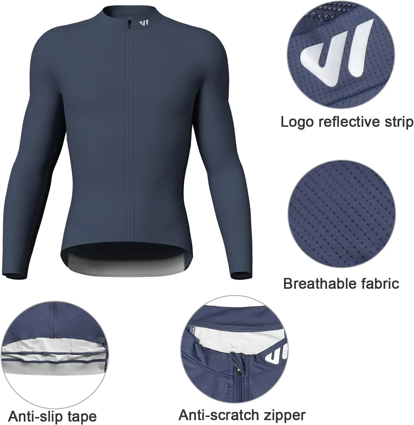 Cycling Jersey Men Short Sleeve, Road Bike Jerseys Full Zipper with Pockets, Bicycle Clothing Breathable Quick Dry