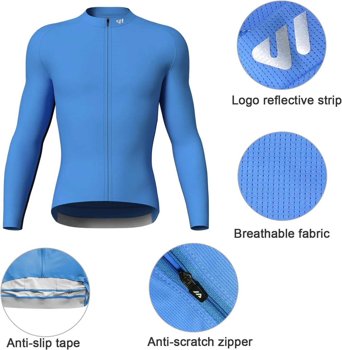 Cycling Jersey Men Short Sleeve, Road Bike Jerseys Full Zipper with Pockets, Bicycle Clothing Breathable Quick Dry