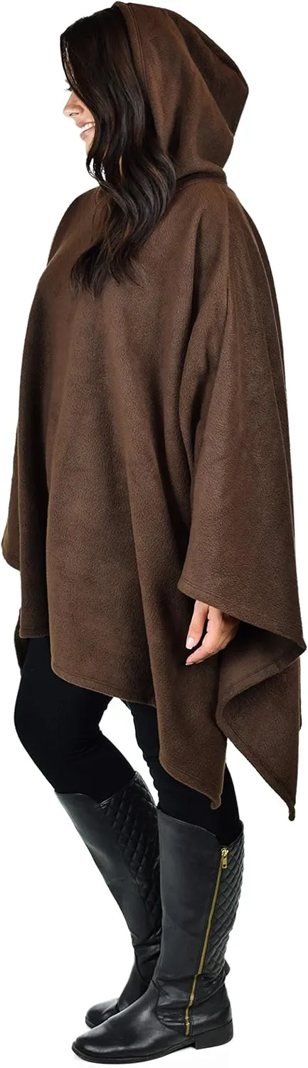 Dare2BStylish Women Poncho Style Hoodie Sweater Fleece Cover Up for Cold Weather