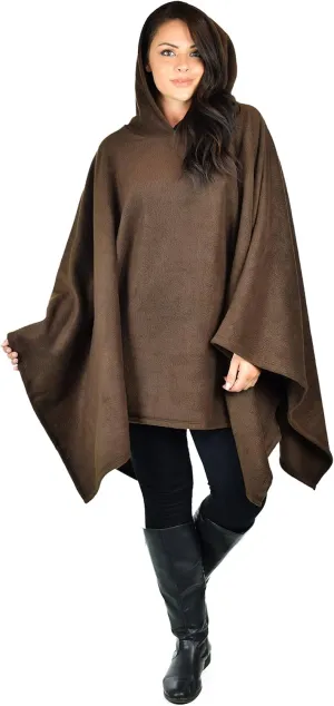 Dare2BStylish Women Poncho Style Hoodie Sweater Fleece Cover Up for Cold Weather