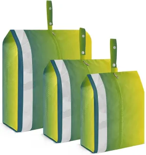 Dark Green Yellow Gradient Packing Cubes for Suitcases 3 Set Compression Lightweight Luggage Packing Organizers for Carry on Suitcase Travel Essentials Luggage Organizer Bags Set