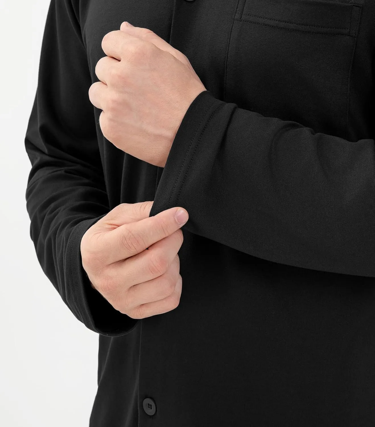 DAVID ARCHY Mens Silk Pajamas Set Ultra-Soft Sleepwear Breathable Notched Collar Top & Bottoms Loungewear with Pockets