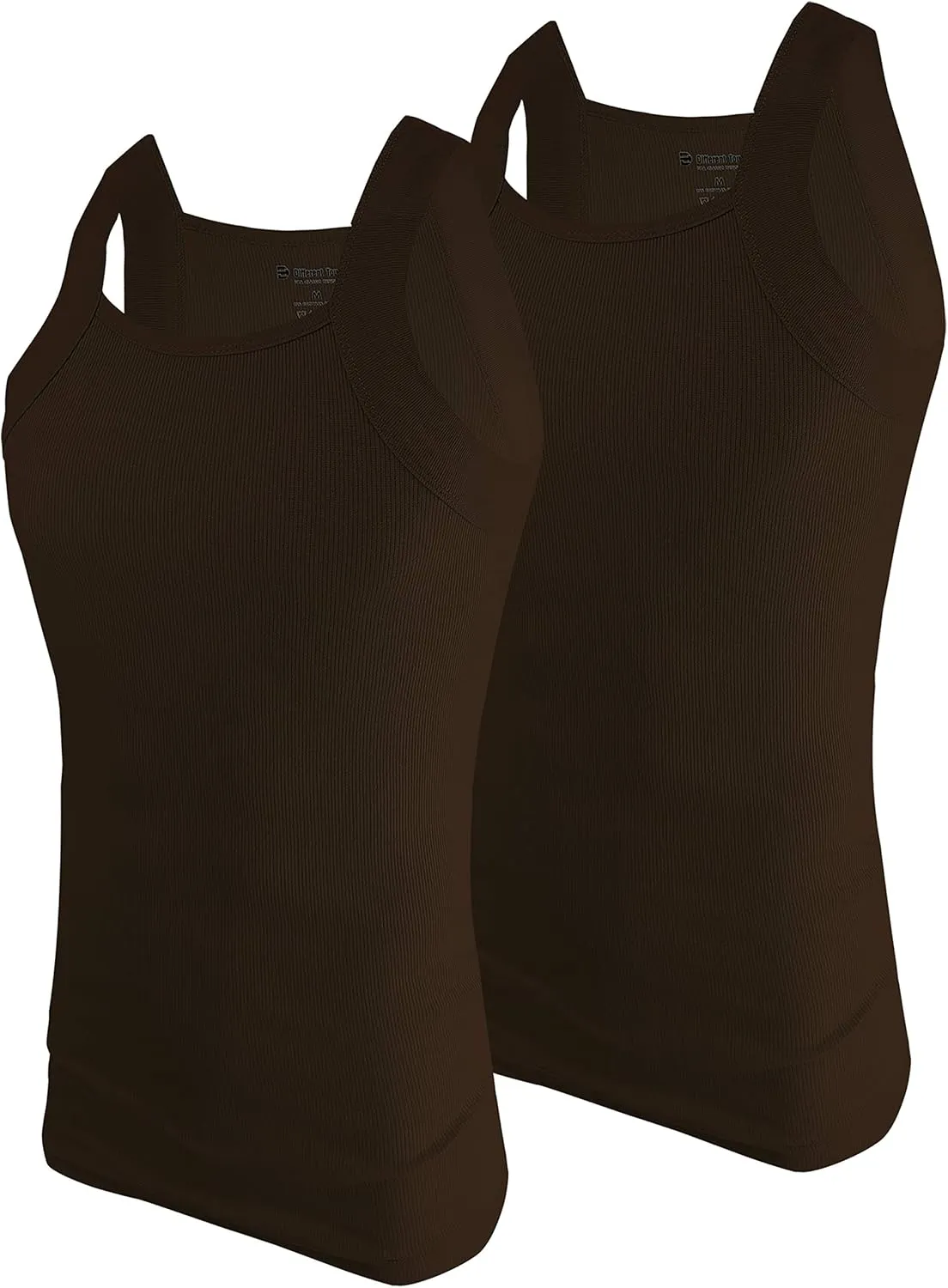 Different Touch 2 Pack Men's Tank Tops Square Cut Muscle Rib A-Shirts
