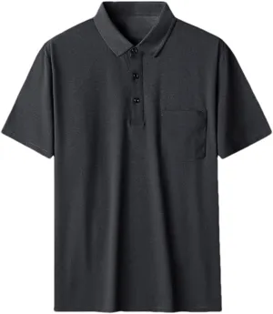 Dninmim Men Summer Quick Dry Polo Shirt Short Sleeve with Pocket Casual Breathable Men's T-Shirt