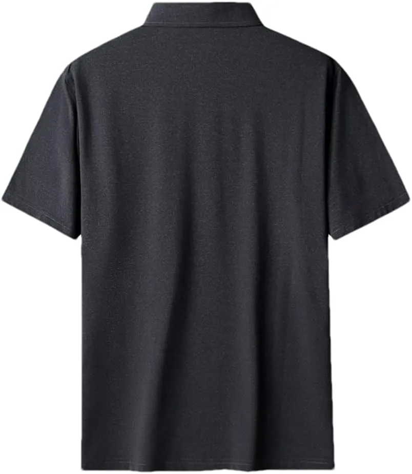 Dninmim Men Summer Quick Dry Polo Shirt Short Sleeve with Pocket Casual Breathable Men's T-Shirt