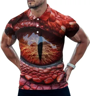 Dragon Eye Slim Fit Men's Short Sleeve Polo Shirts Quick-Dry Breathable Golf T-Shirt Tops