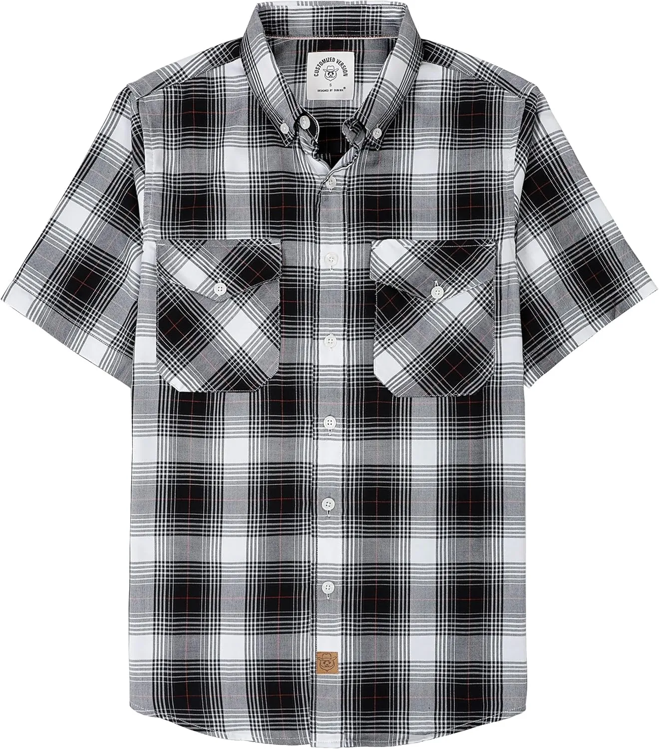 Dubinik Mens Short Sleeve Button Down Mens Button Up Short Sleeve Two Pockets Soft Vintage Regular Fit Mens Casual Shirts