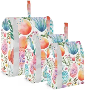 Easter Eggs Watercolor Packing Cubes for Suitcases 3 Set Lightweight Compression Luggage Packing Organizers for Carry on Suitcase Travel Accessories Luggage Organizer Bags Set