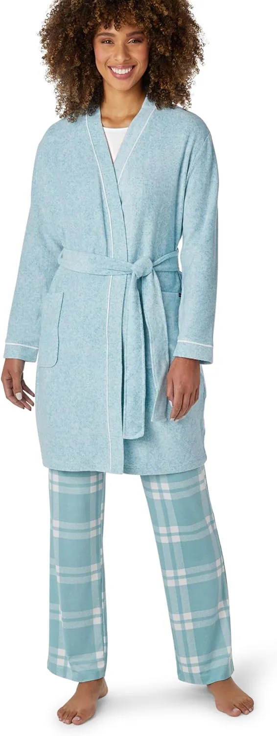 Eddie Bauer Womens Pajama Set  3 Piece Sleepwear Set - Bathrobe, T-Shirt, and Lounge Pants Set for Women (S-XXL)