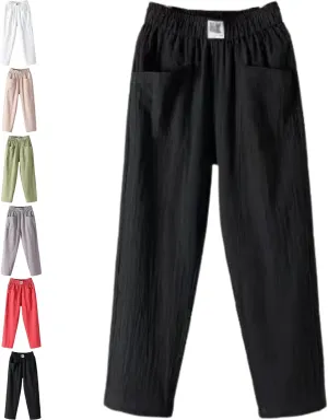Endurance Loose Pants Women, Summer Cotton Linen Women's loosely Pants, Linen Trousers Casual High Waist Joggers