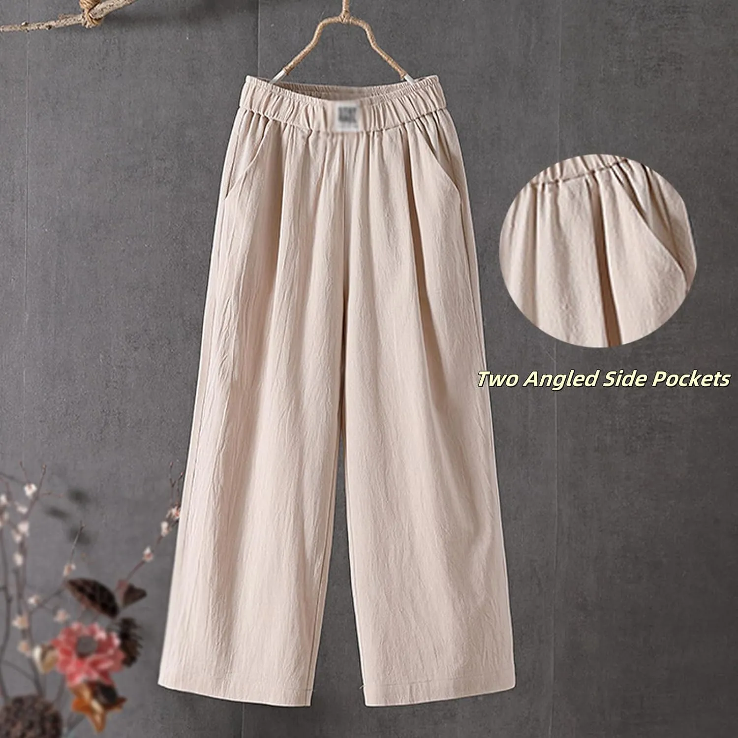 Endurance Loose Pants Women, Summer Cotton Linen Women's loosely Pants, Linen Trousers Casual High Waist Joggers