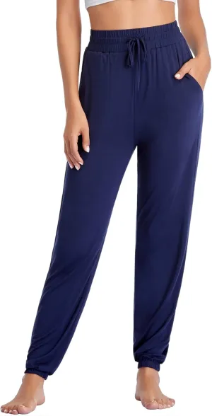 Envlon Women's Yoga Pants with Pockets Comfy Stretch Loose Wide Leg Casual Pants Breathable Running Workout Lounge Pants
