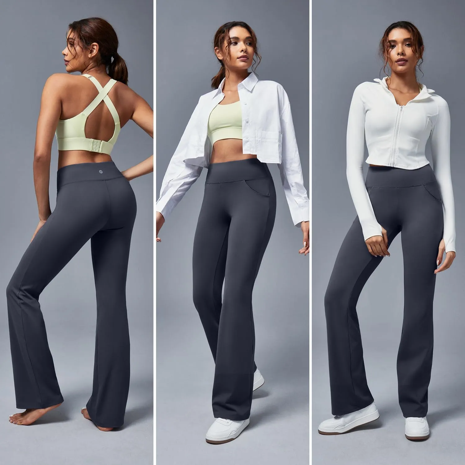 Ewedoos Bootcut Yoga Pants with Pockets for Women Wide Leg Pants Woman High Waisted Stretchy Work Pants for Yoga Workout