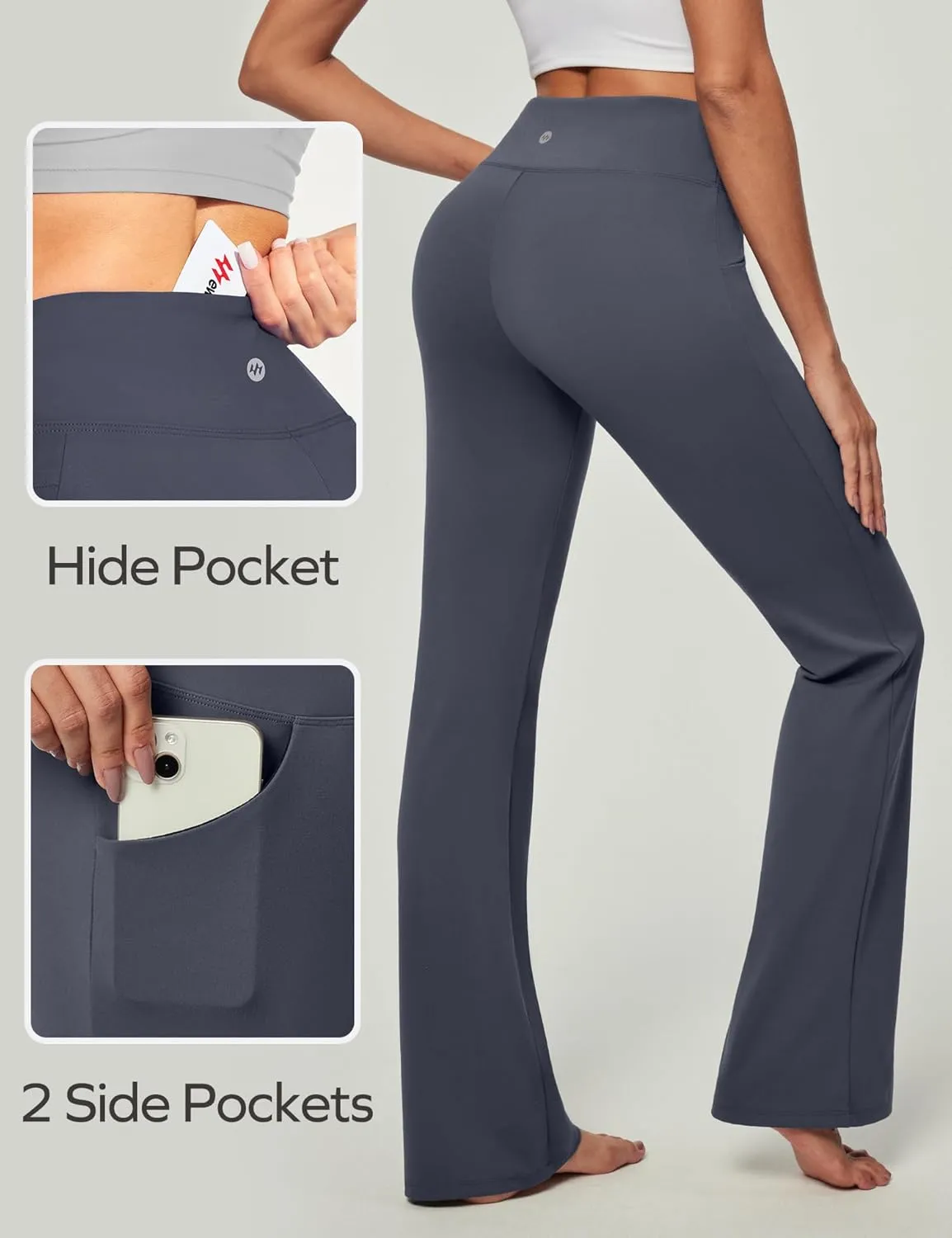 Ewedoos Bootcut Yoga Pants with Pockets for Women Wide Leg Pants Woman High Waisted Stretchy Work Pants for Yoga Workout