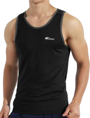EZRUN Men's Quick Dry Sport Tank Top for Bodybuilding Gym Athletic Jogging Running,Fitness Training Workout Sleeveless Shirts