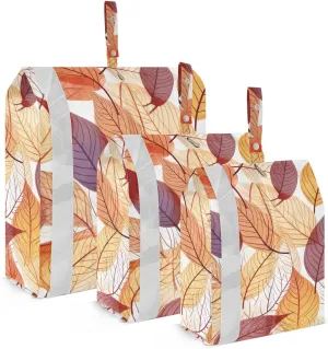 Fall Leaves White Packing Cubes for Suitcases 3 Set Compression Lightweight Luggage Packing Organizers for Carry on Suitcase Travel Essentials Luggage Organizer Bags Set