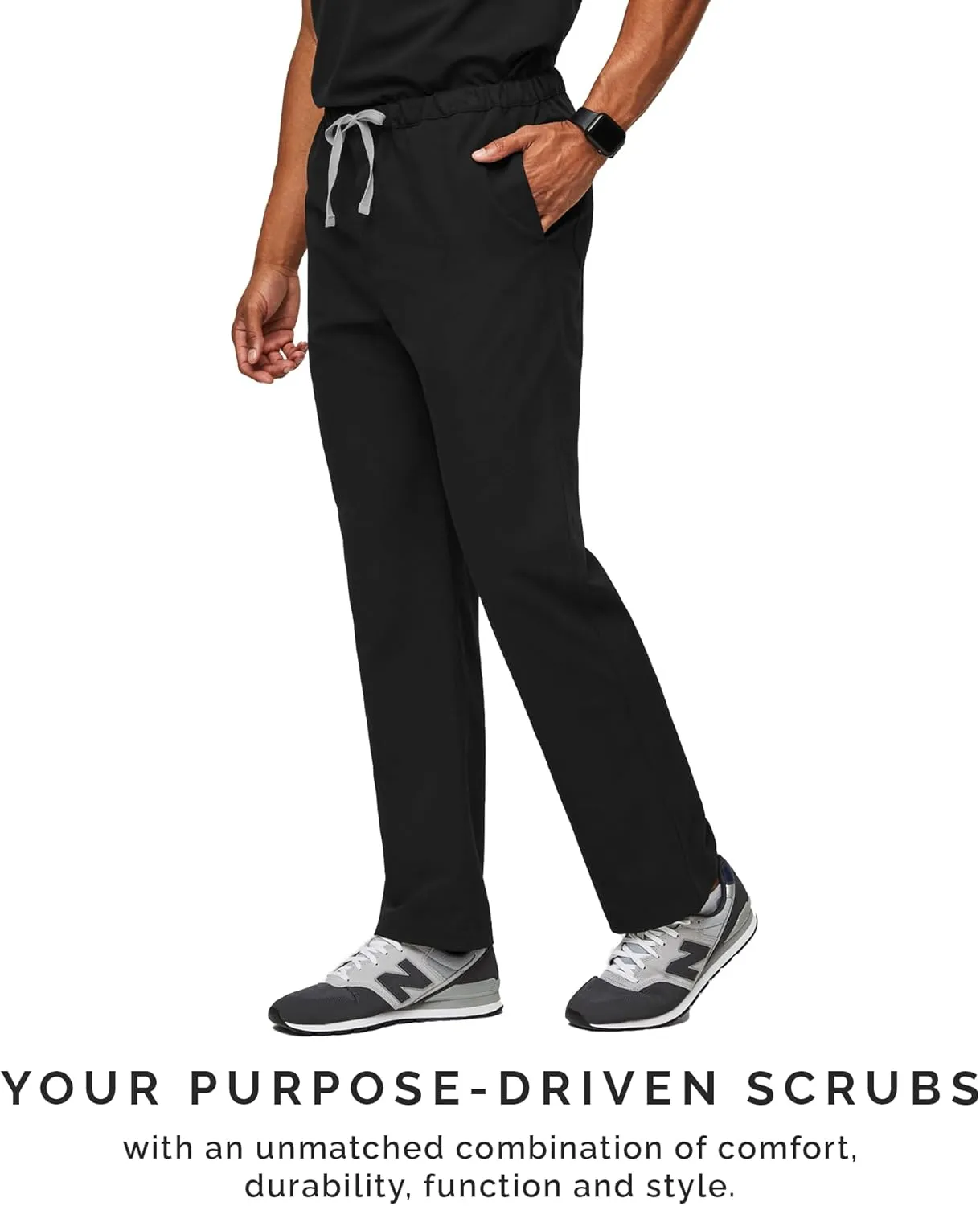FIGS Pisco Basic Scrub Pants for Men  Structured Fit, Straight Leg, 4 Pockets, Anti-Wrinkle Mens Scrub Pants