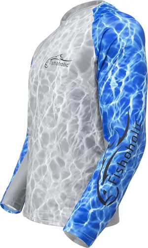 Fishoholic UPF 50 Performance Fishing Shirt - Long Sleeve - Loose Keg Fit - Breathable Quick Dry Sun Protection