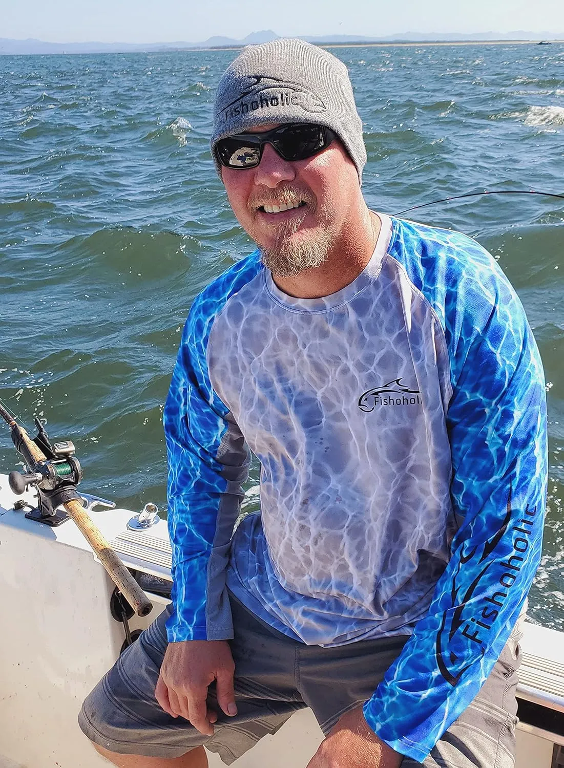 Fishoholic UPF 50 Performance Fishing Shirt - Long Sleeve - Loose Keg Fit - Breathable Quick Dry Sun Protection