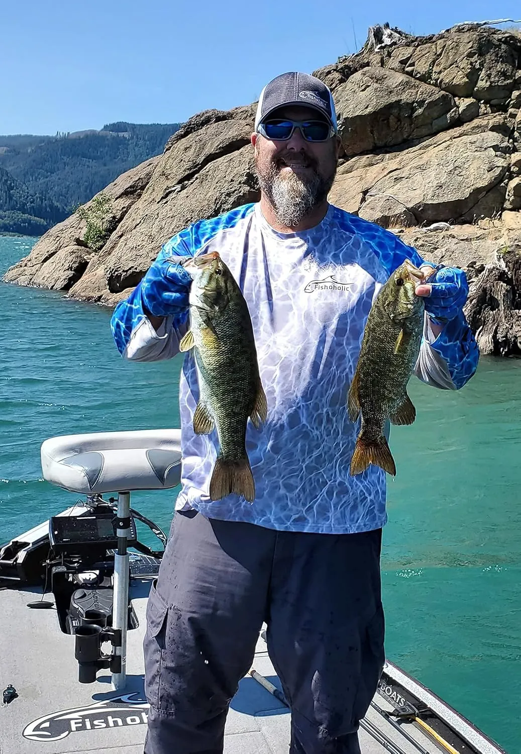Fishoholic UPF 50 Performance Fishing Shirt - Long Sleeve - Loose Keg Fit - Breathable Quick Dry Sun Protection
