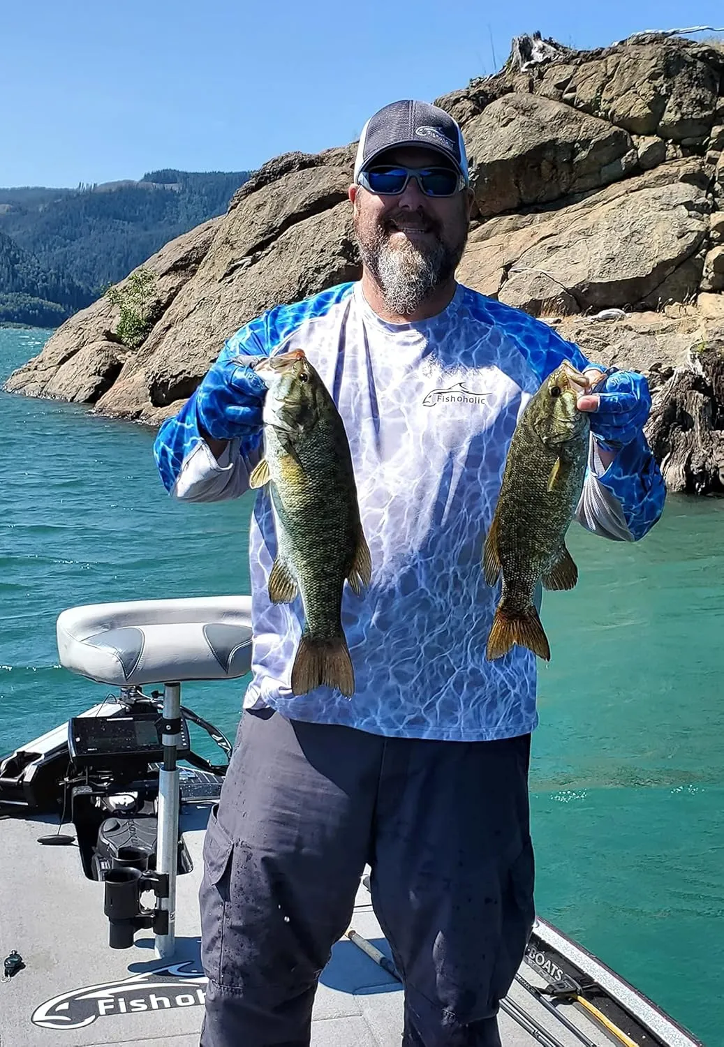 Fishoholic UPF 50 Performance Fishing Shirt - Long Sleeve - Loose Keg Fit - Breathable Quick Dry Sun Protection