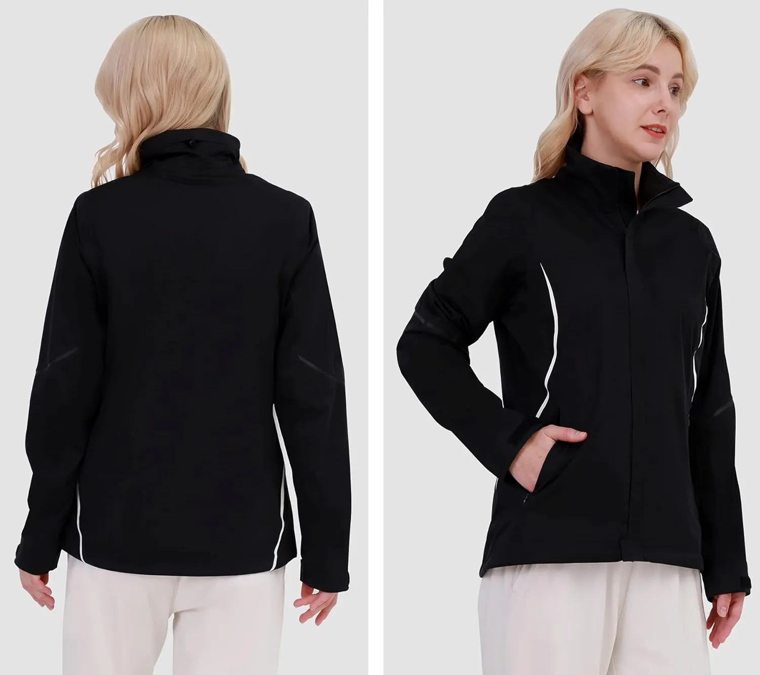 fit space Golf Rain Jacket for Women Hi-Waterproof Hi-Breathable 20K Ultra Lightweight Sportswear Casual Coat