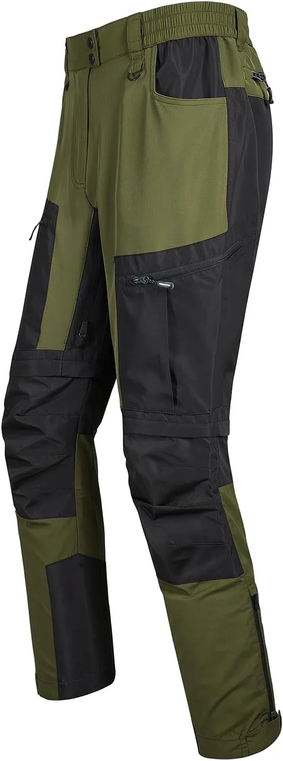 fit space Men's Reinforced Hiking Pants Tapered Zip Off Trekking Pants Convertible Vented