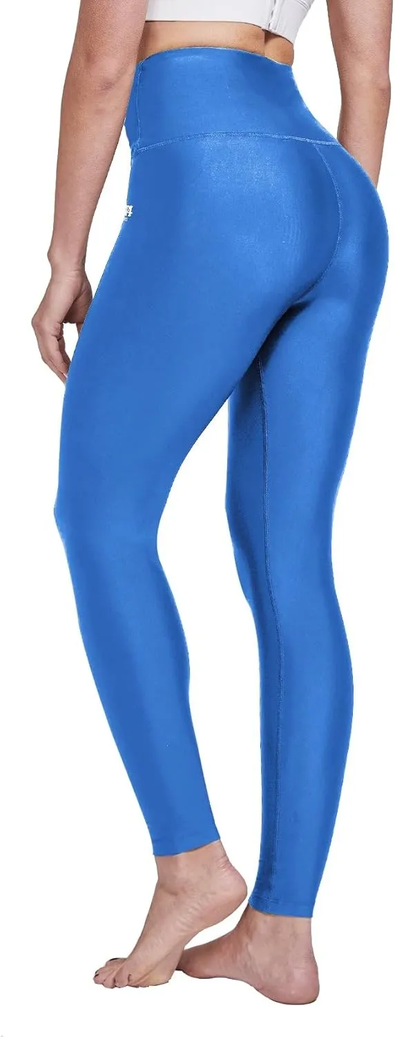FitsT4 Sports Women's Swimming Leggings UPF 50  High Waisted with Pockets Swim Pants