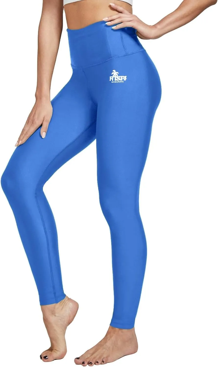 FitsT4 Sports Women's Swimming Leggings UPF 50  High Waisted with Pockets Swim Pants