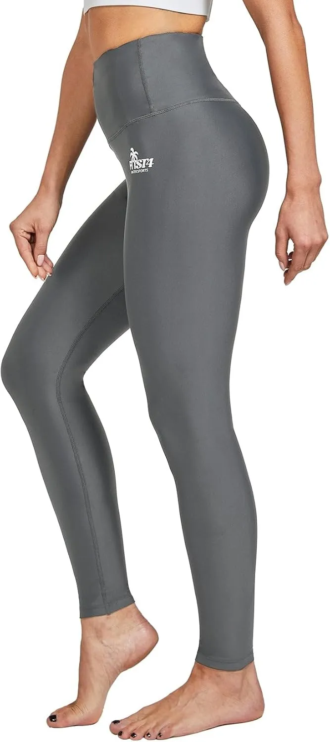 FitsT4 Sports Women's Swimming Leggings UPF 50  High Waisted with Pockets Swim Pants