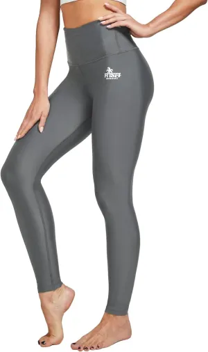FitsT4 Sports Women's Swimming Leggings UPF 50  High Waisted with Pockets Swim Pants