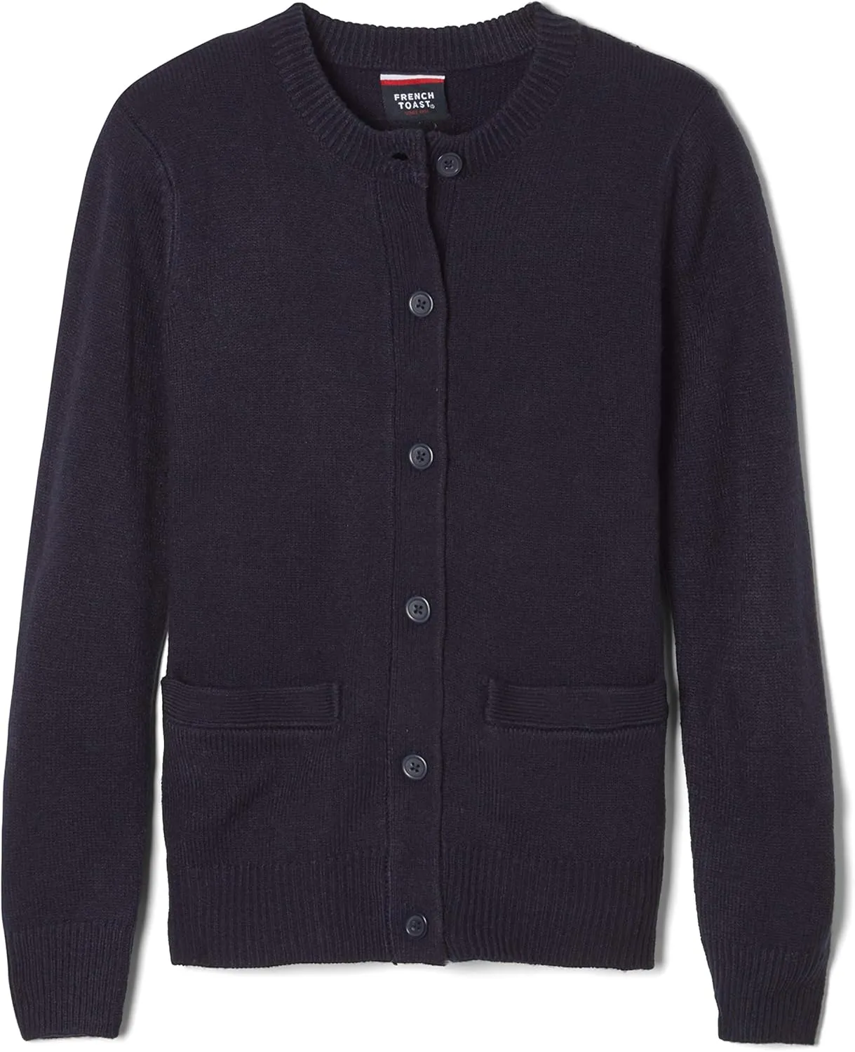 French Toast Girls' Anti-Pill Crew Neck Cardigan Sweater