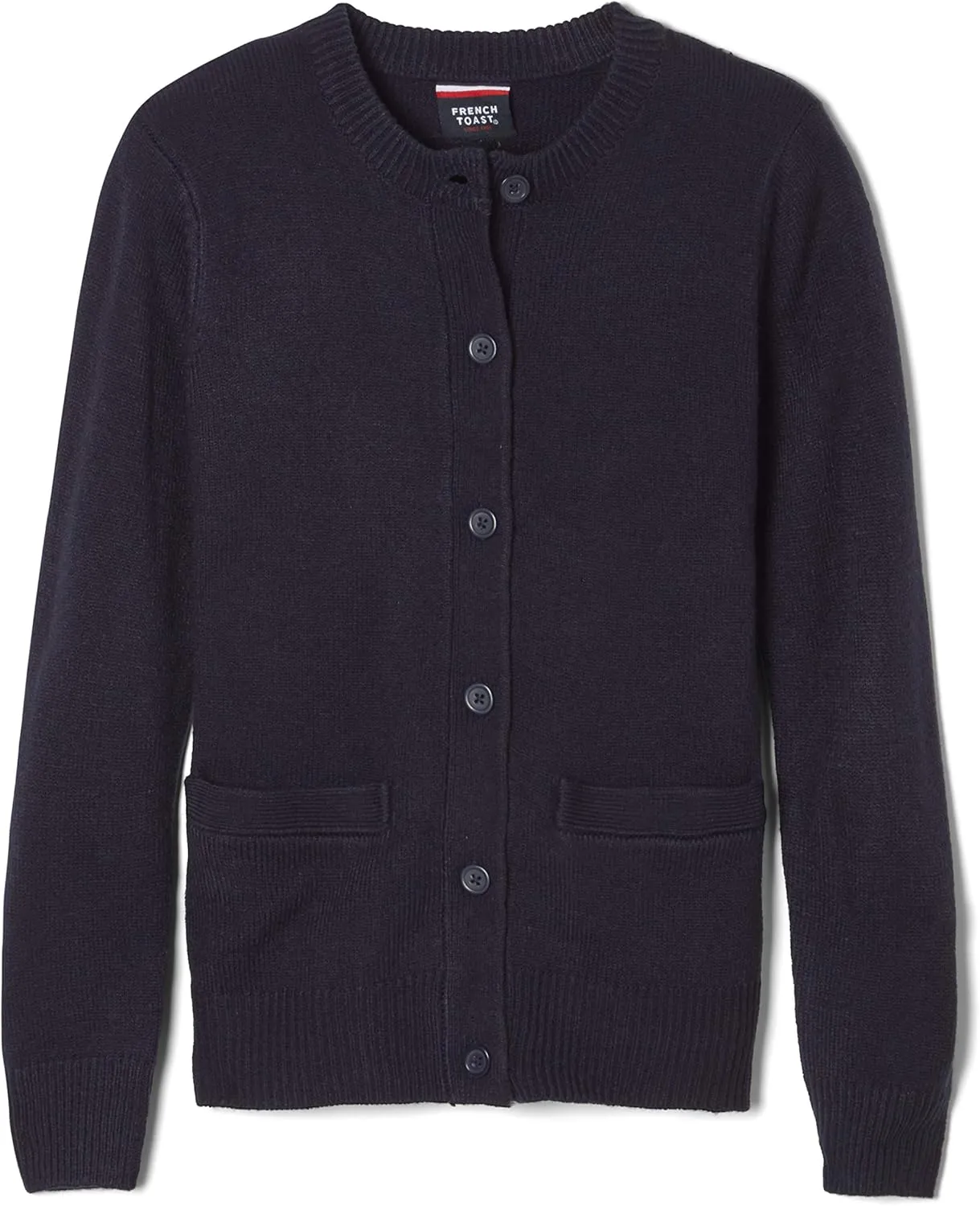 French Toast Girls' Anti-Pill Crew Neck Cardigan Sweater