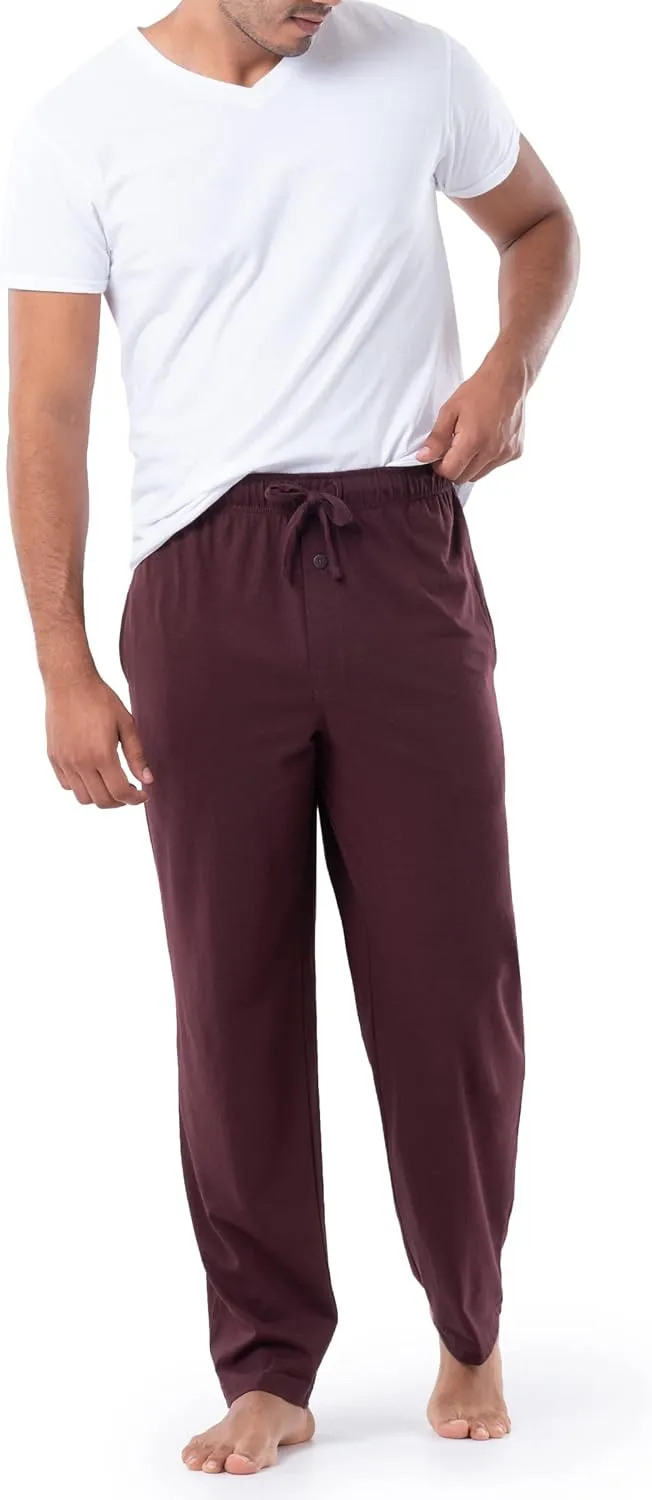 Fruit of the Loom Men's Extended Sizes Jersey Knit Sleep Pajama Lounge Pant (1 & 2 Packs)