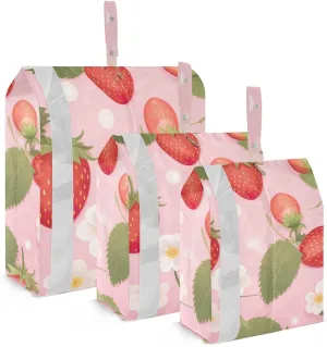 Fruit Strawberry Packing Cubes for Suitcases 3 Set Compression Lightweight Luggage Packing Organizers for Carry on Suitcase Travel Essentials Luggage Organizer Bags Set