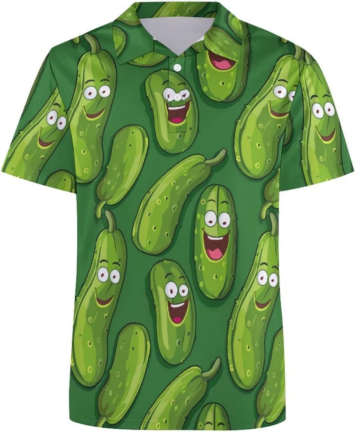 Funny Cucumber Mens Polo Shirts Quick Dry Short Sleeve Golf Slim Fit T Shirt