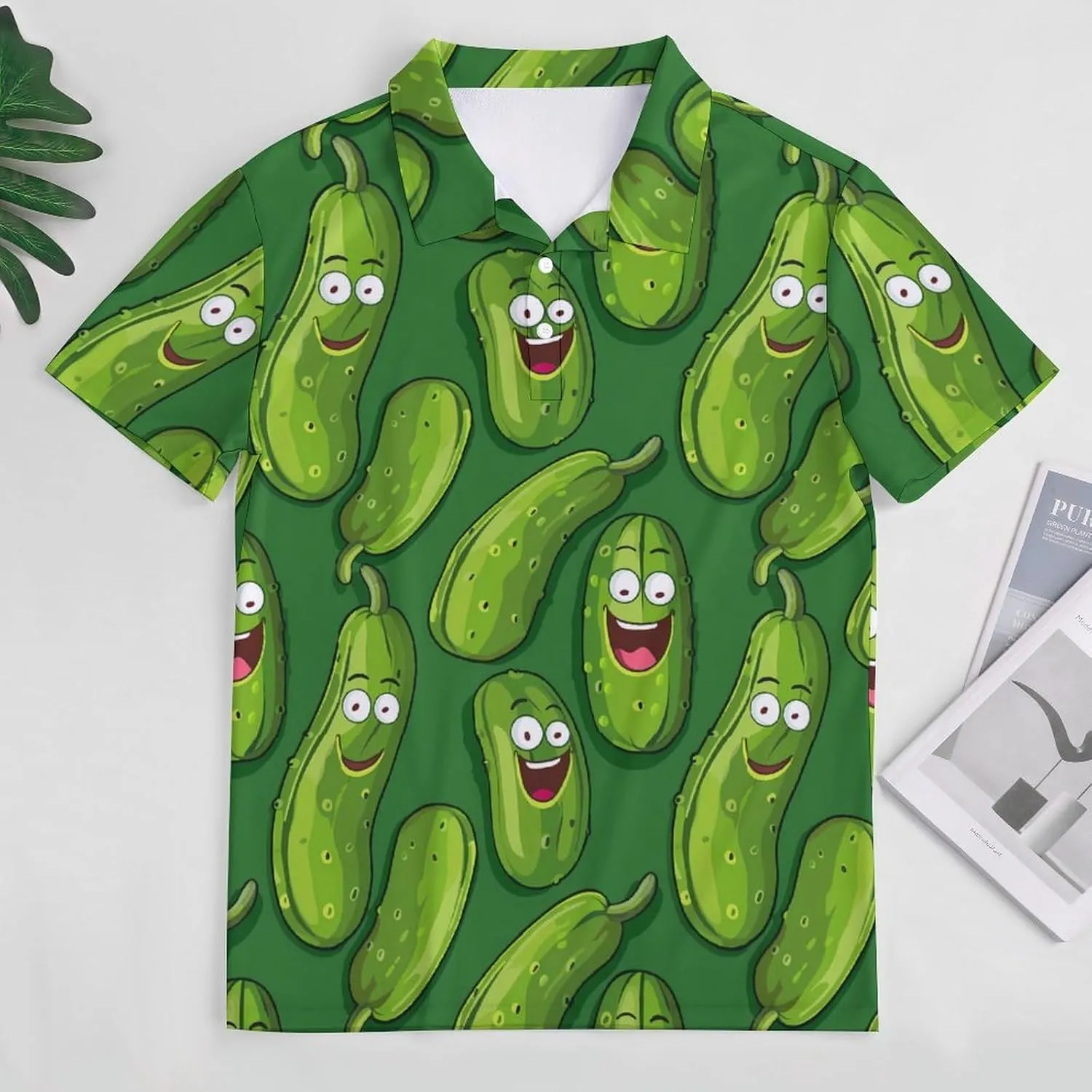 Funny Cucumber Mens Polo Shirts Quick Dry Short Sleeve Golf Slim Fit T Shirt