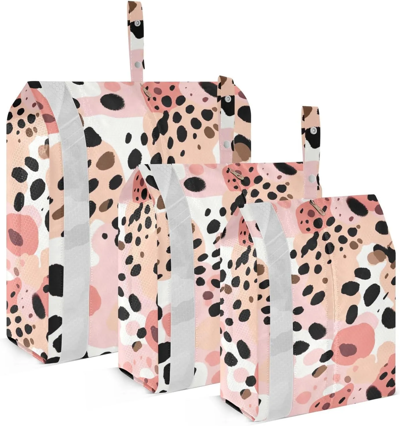 Funny Leopard White Packing Cubes for Suitcases 3 Set Lightweight Compression Luggage Packing Organizers for Carry on Suitcase Travel Essentials Luggage Organizer Bags Set