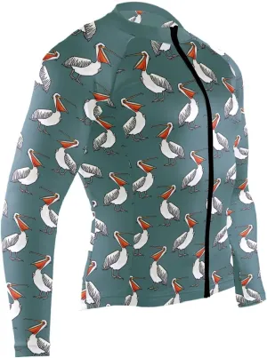 Funny Pelican Men's Cycling Jersey Moisture Wicking and Breathable Quick Dry with 3 Rear Pockets
