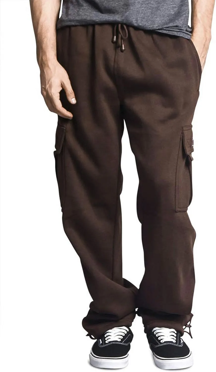G-Style USA Men's Solid Fleece Heavyweight Cargo Pants