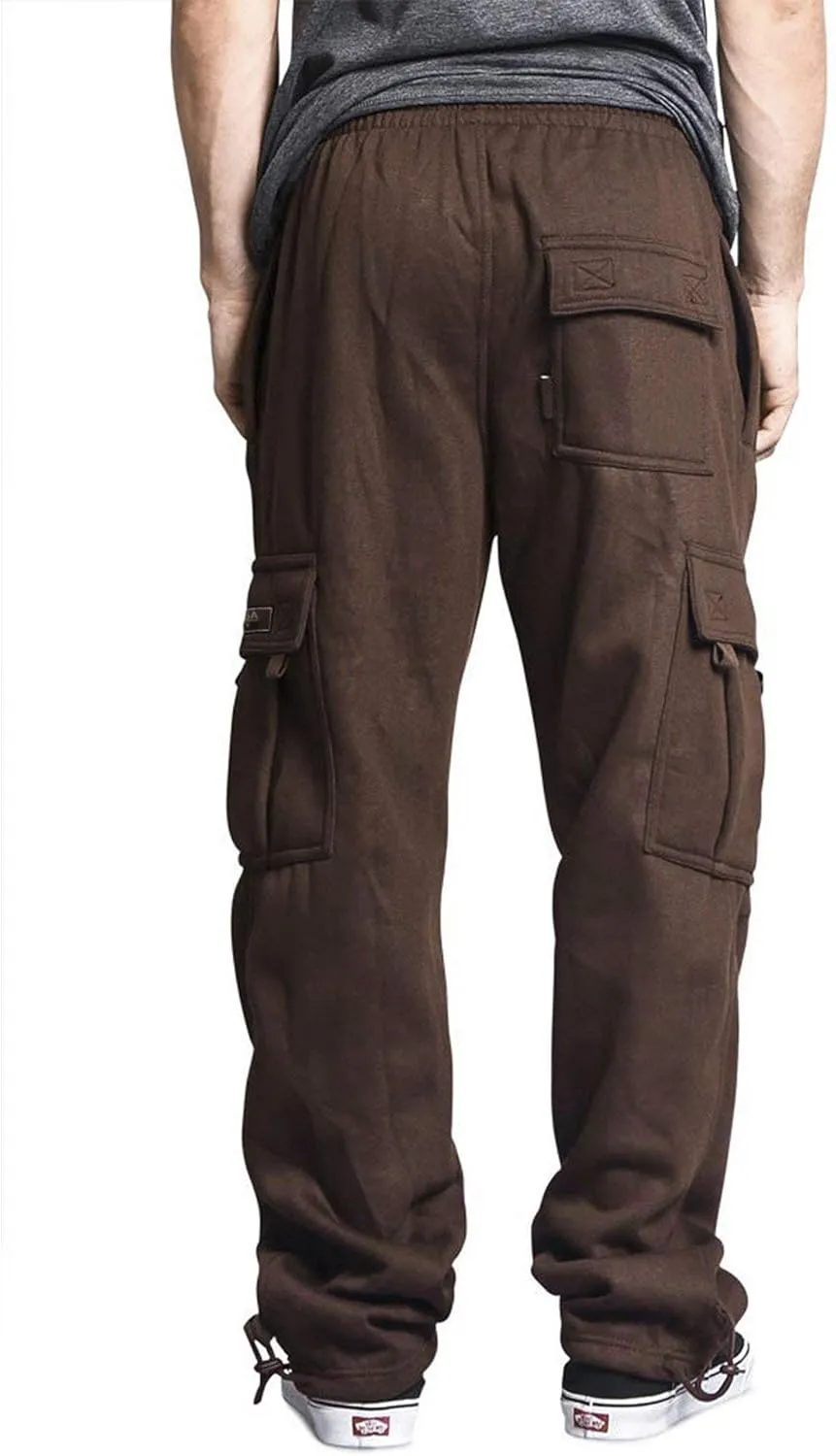 G-Style USA Men's Solid Fleece Heavyweight Cargo Pants