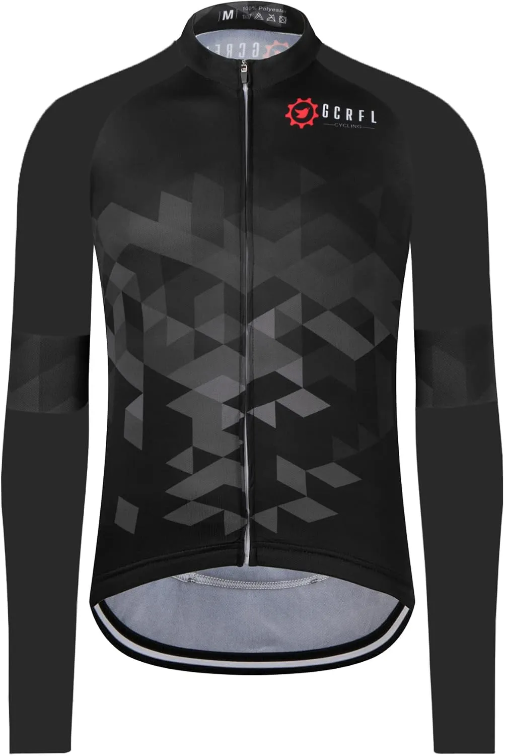 GCRFL Men's Cycling Jersey Long Sleeve Biking Shirt with 3 1 Zipper Pocket Breathable Quick Dry Bicycle Jersey