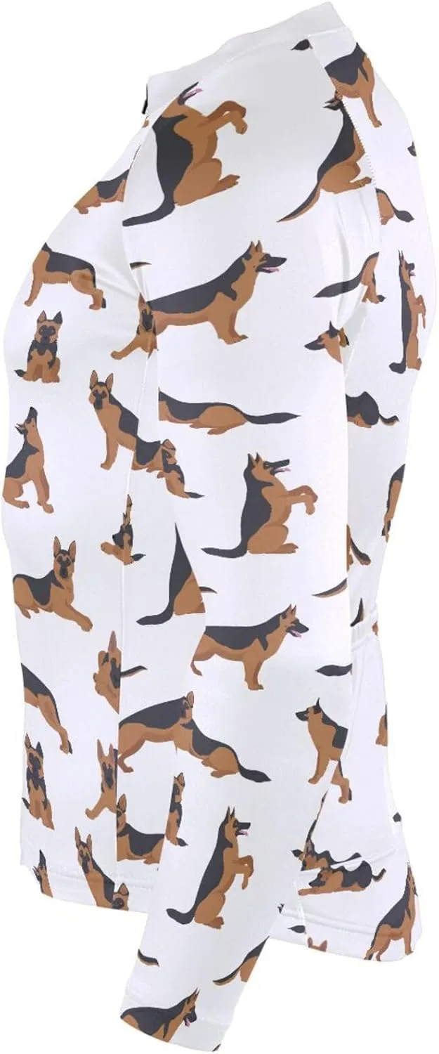 German Shepherd Dogs Men's Cycling Jersey Moisture Wicking and Breathable Quick Dry with 3 Rear Pockets