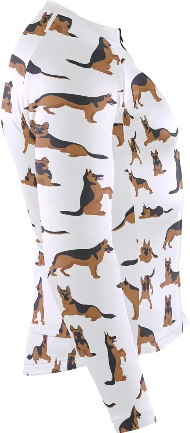 German Shepherd Dogs Men's Cycling Jersey Moisture Wicking and Breathable Quick Dry with 3 Rear Pockets