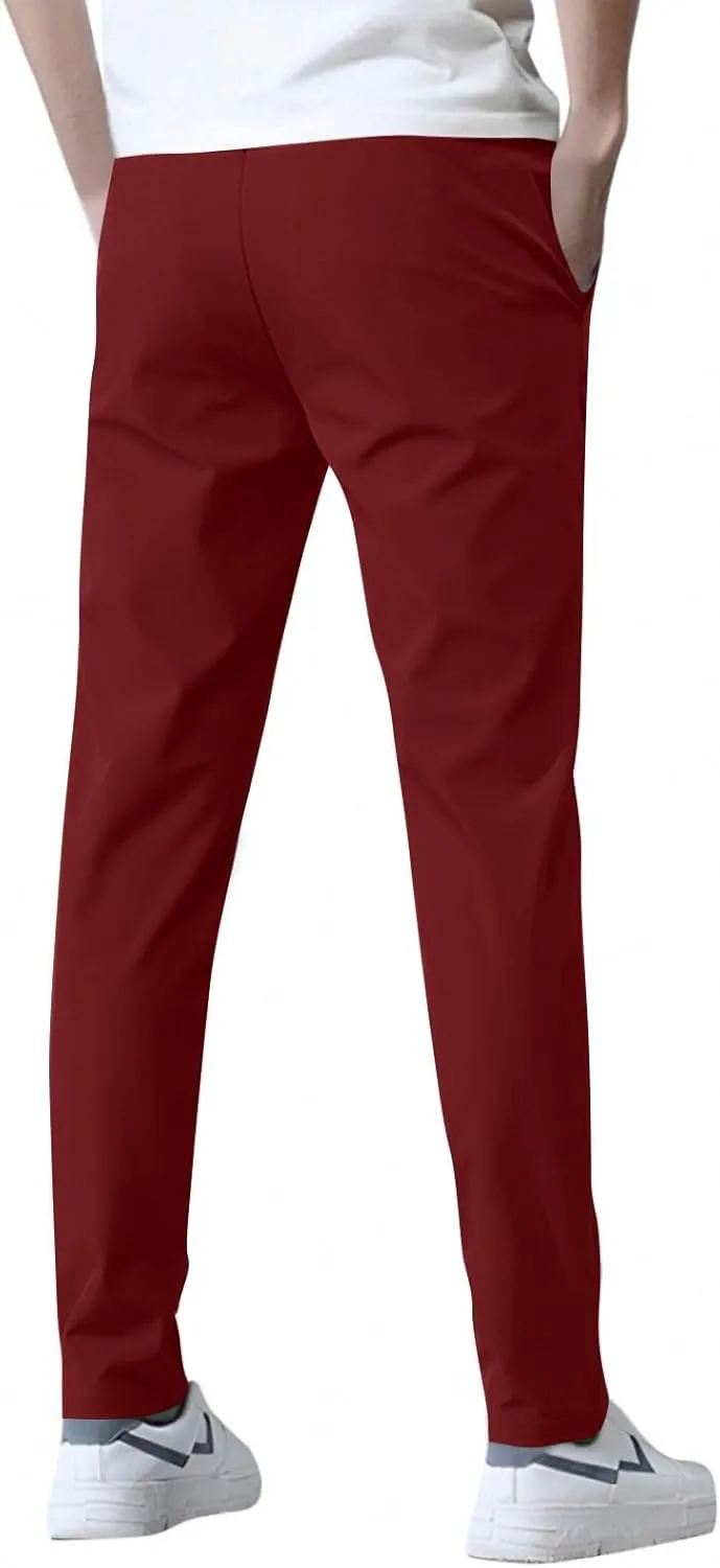 Glide Pants Men Breathable Quick Dry Work Pants Stretch Lightweight Elastic Waist Drawstring Active Hiking Pant