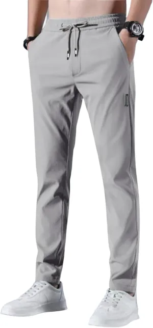 Glide Pants Men Quick Dry Breathable Pants Stretch Drawstring Lightweight Summer Active Hiking Trousers with Pockets